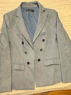 Light Blue Double-Breasted Blazer
